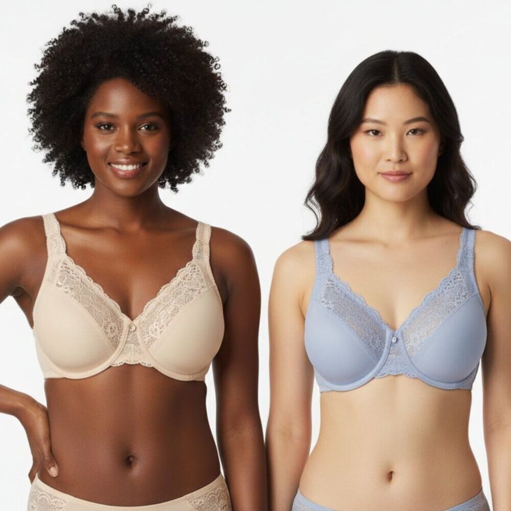 Wacoal SET of 2 Body By Wacoal Nude & Gray Unlined Underwire Bras 38C